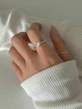 CUBIC HEART OPEN RING