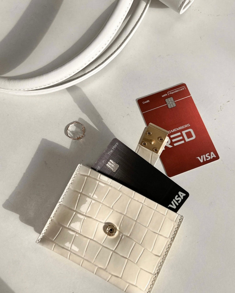 GOLD BUCKLE VERROU CARD WALLET