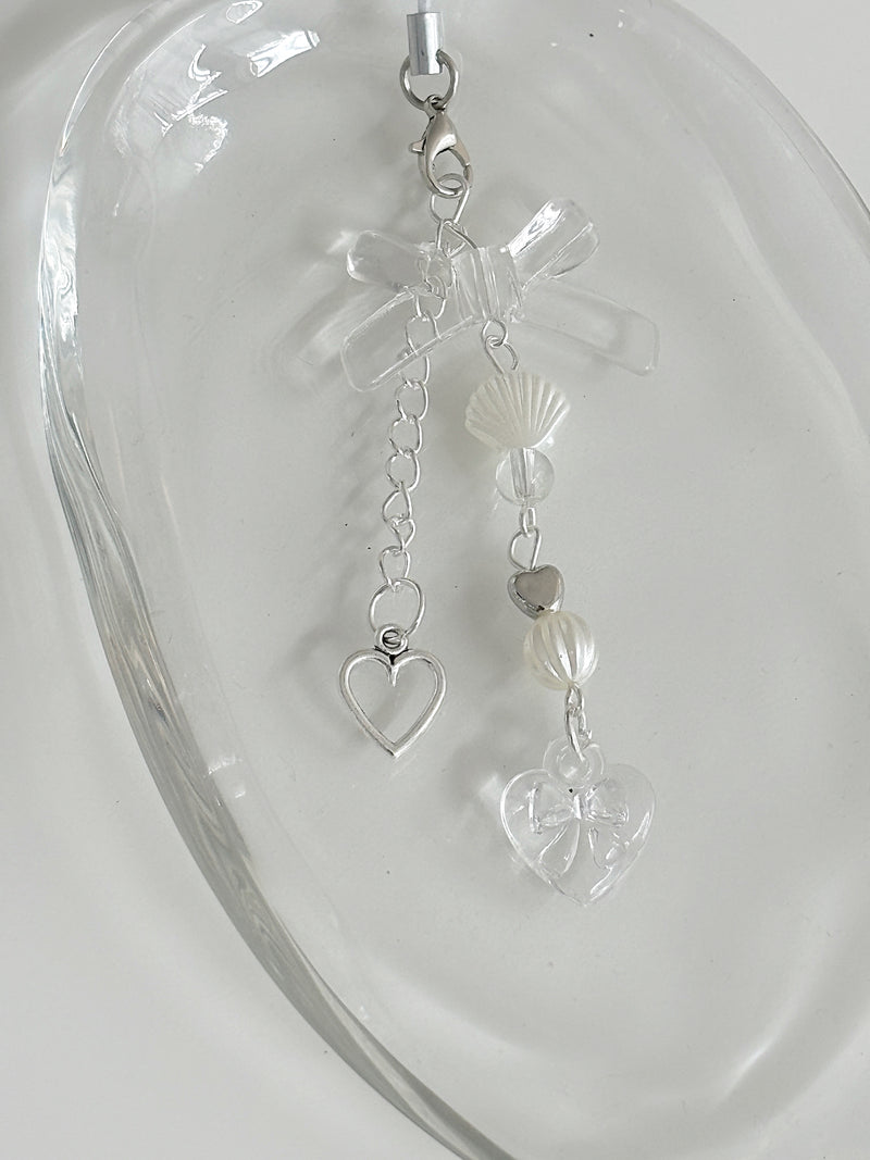 CLEAR RIBBON KEY CHAIN