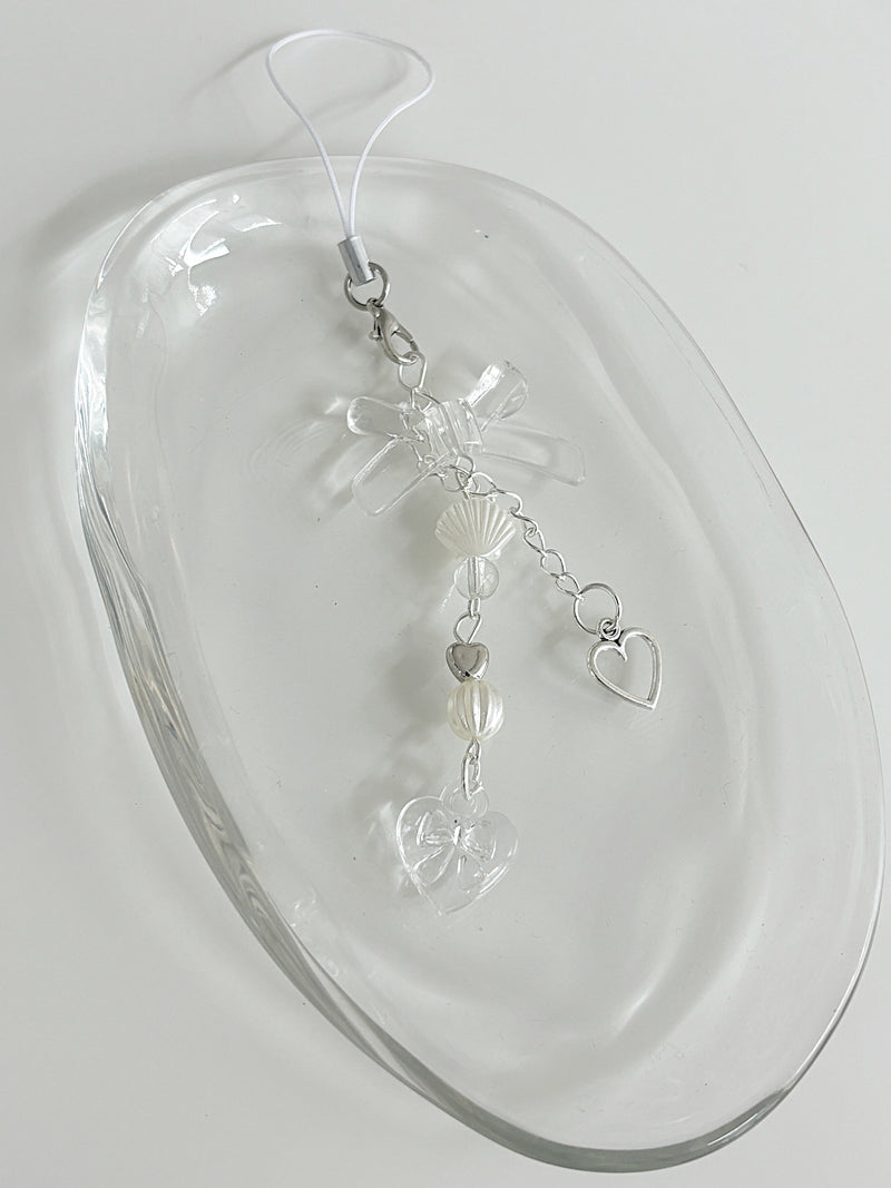 CLEAR RIBBON KEY CHAIN