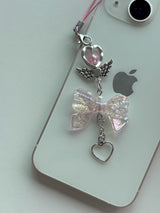 PINK SILVER WING KEY CHAIN