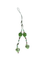 TWO GREEN CLOVER KEY CHAIN