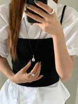 BOLD DROP LEATHER NECKLACE