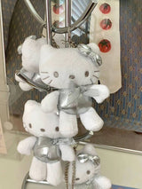 SILVER KITTY KEY RING