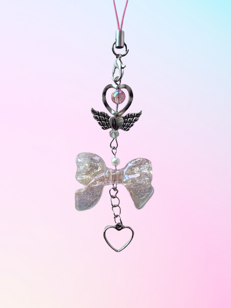 PINK SILVER WING KEY CHAIN