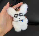 FLUFFY GLASSES KEY RING & BAG CHARM