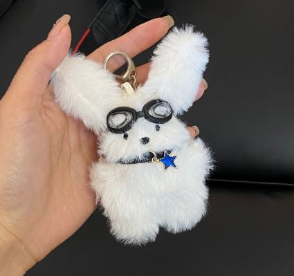 FLUFFY GLASSES KEY RING & BAG CHARM