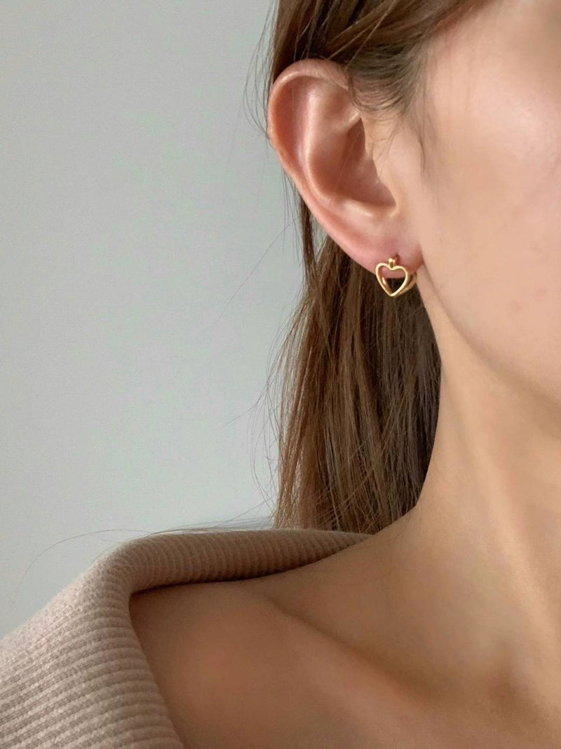 HEART HOOP EARRINGS
