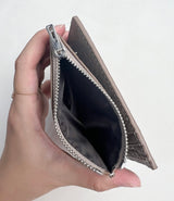 STITCHES LEATHER HALF WALLET