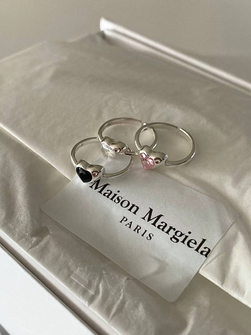 CUBIC HEART OPEN RING