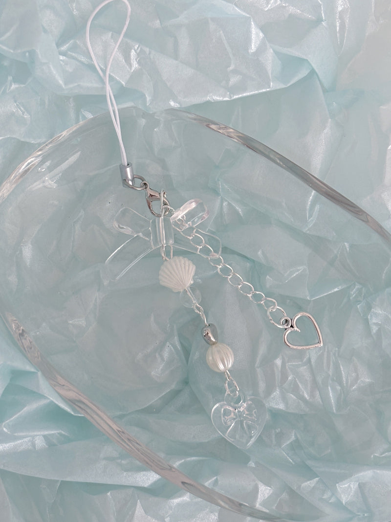 CLEAR RIBBON KEY CHAIN