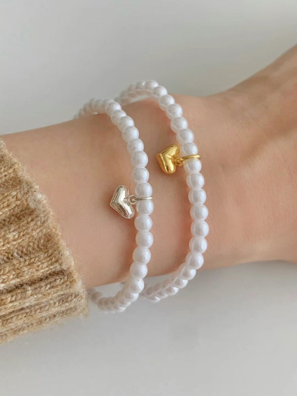 HEART BALL&PEARL BRACELET