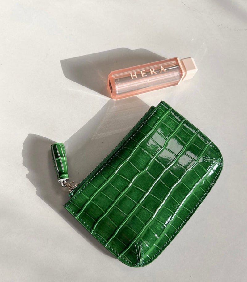 TASSEL ENAMEL WALLET POUCH [Pink]