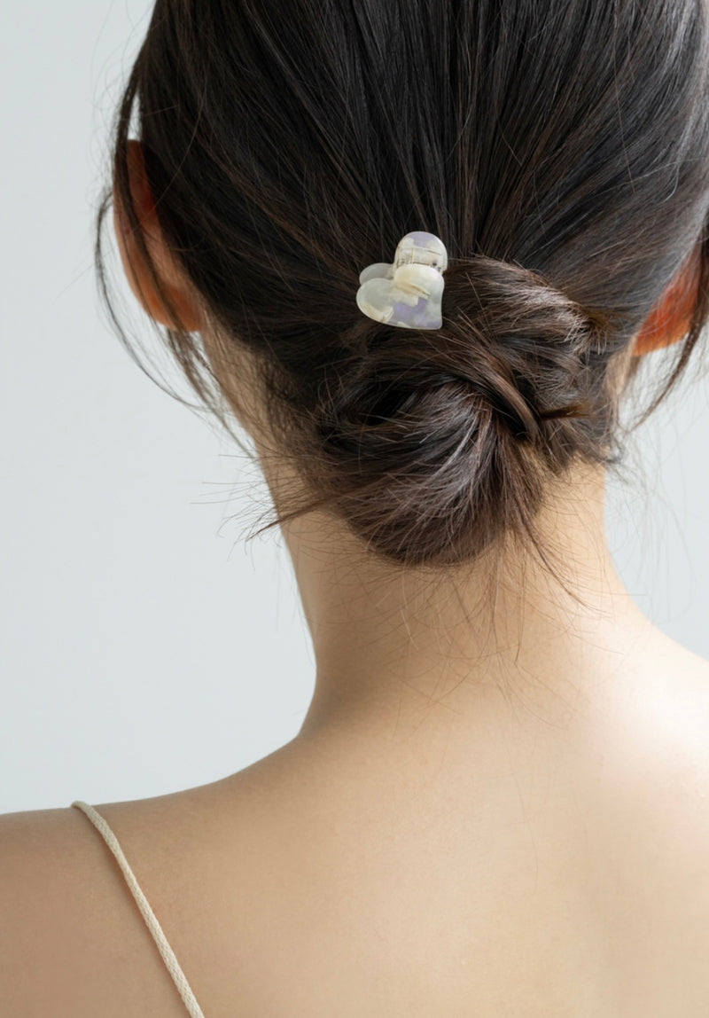 MINI HEART CELLULOSE HAIR PIN