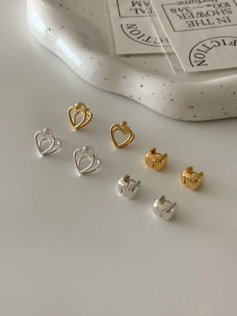 HEART HOOP EARRINGS