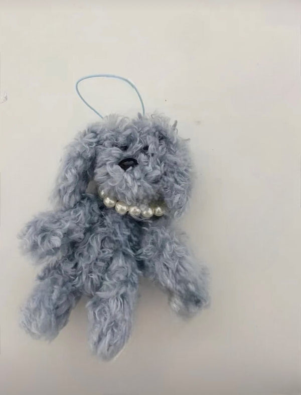 FURRY PEARL KEY RING & BAG CHARM