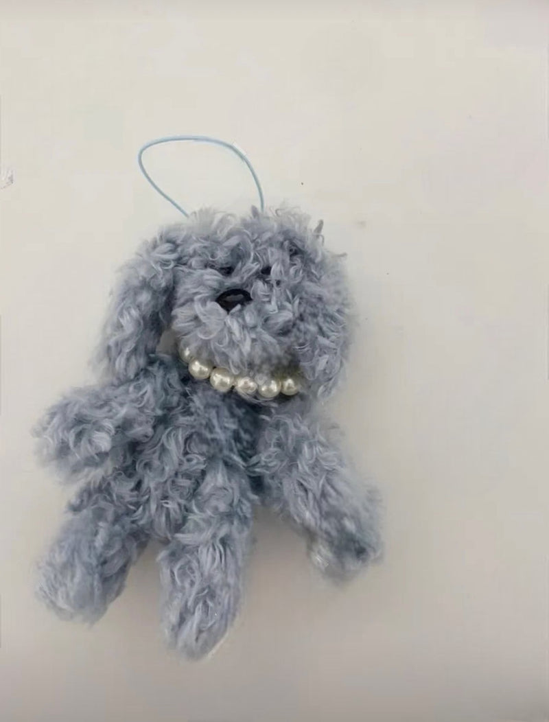 FURRY PEARL KEY RING & BAG CHARM