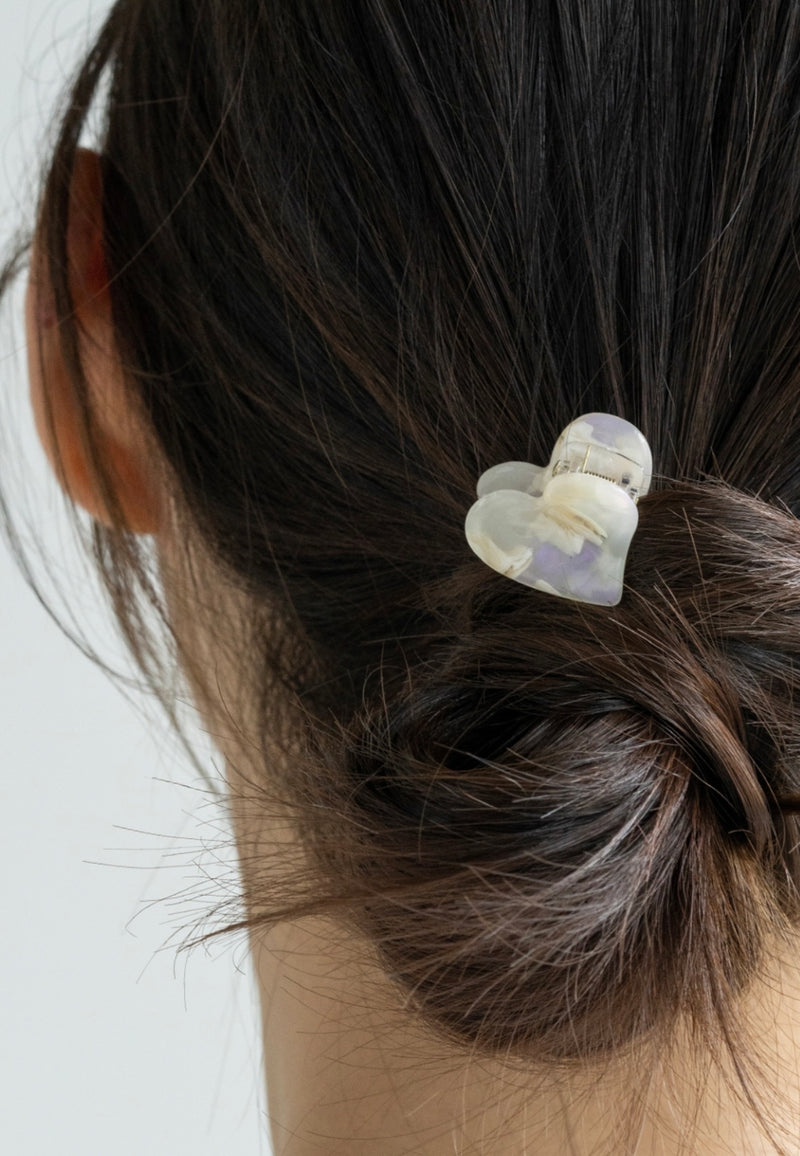 MINI HEART CELLULOSE HAIR PIN
