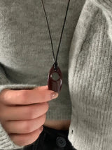 HOLLOW STONE LONG NECKLACE