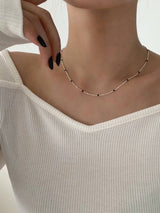 BLACK BALL N SILVER NECKLACE