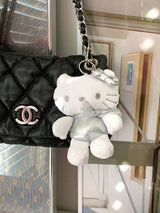 SILVER KITTY KEY RING