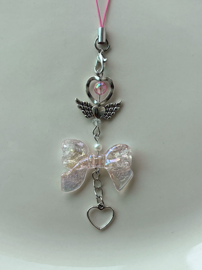 PINK SILVER WING KEY CHAIN