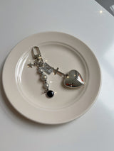 SILVER BIG HEART KEY CHAIN