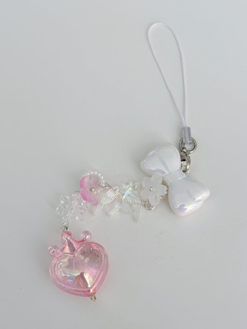 PINK CROWN HEART KEY CHAIN
