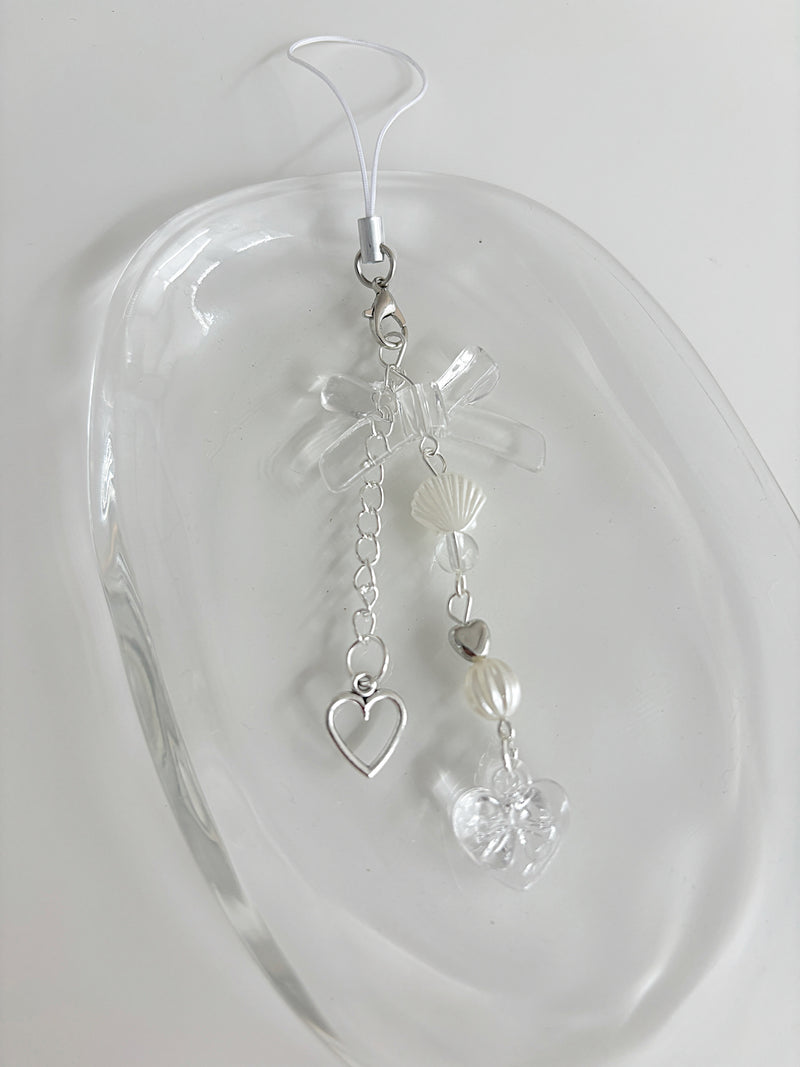 CLEAR RIBBON KEY CHAIN