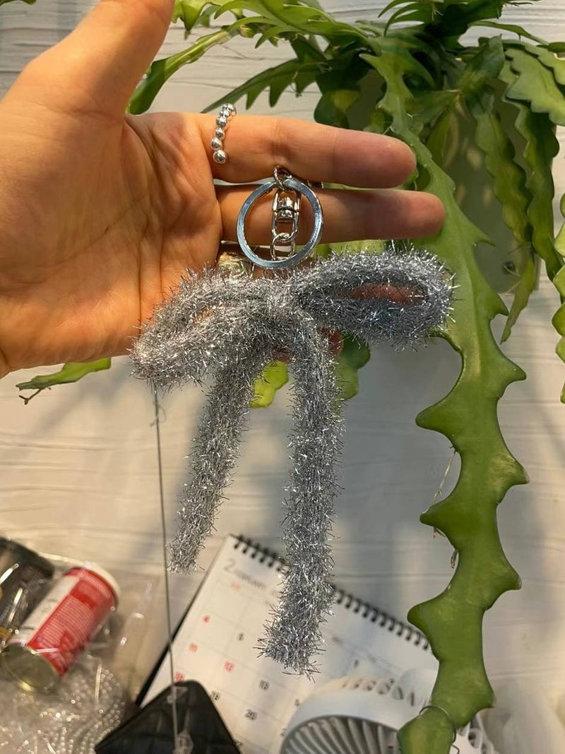 GLITTER RIBBON KEY RING