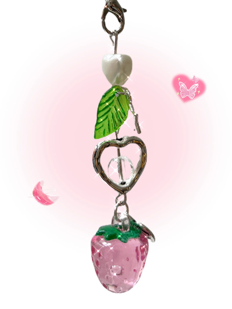STRAWBERRY HEART KEY CHAIN