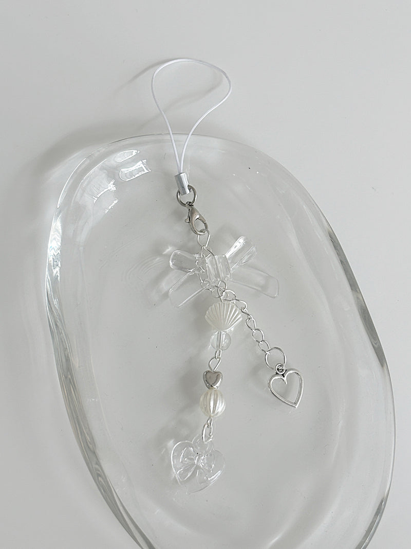 CLEAR RIBBON KEY CHAIN