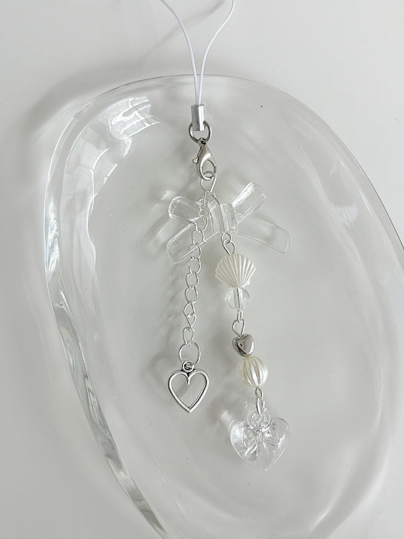 CLEAR RIBBON KEY CHAIN