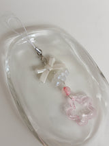 PINK STAR RIBBON KEY CHAIN