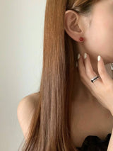 RED PEARL EARRINGS
