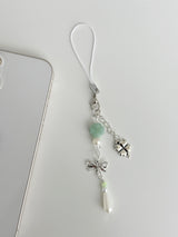 GREEN SILVER CLOVER KEY CHAIN