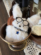FLUFFY GLASSES KEY RING & BAG CHARM