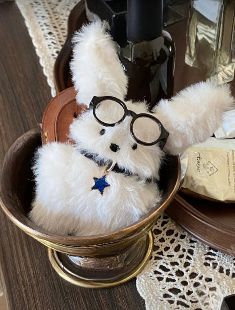 FLUFFY GLASSES KEY RING & BAG CHARM