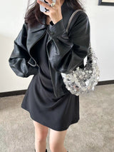 SEQUINS CHAIN HOBO BAG