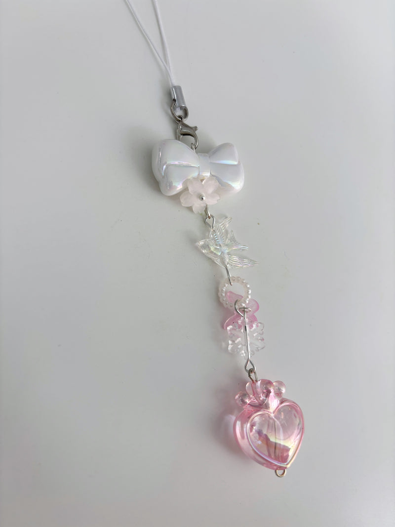 PINK CROWN HEART KEY CHAIN