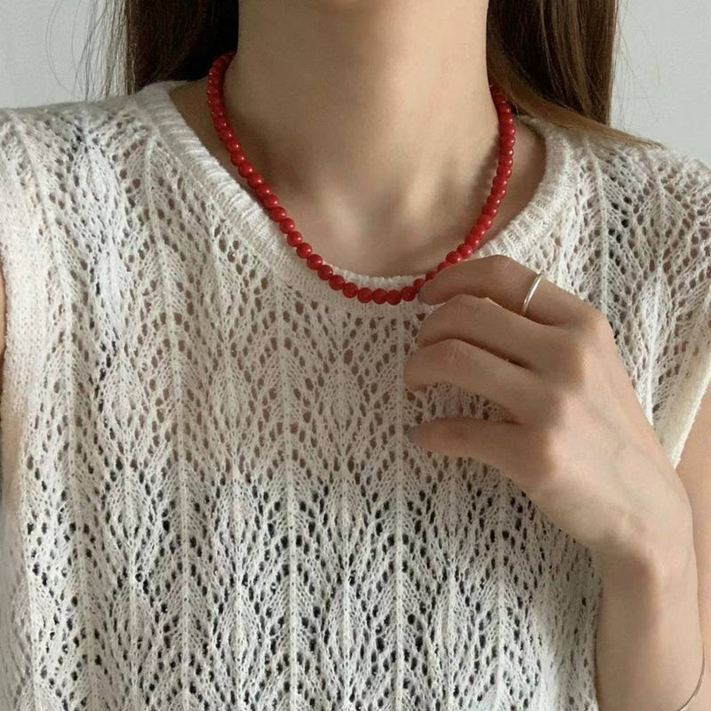 RED PEARL NECKLACE