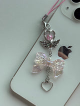 PINK SILVER WING KEY CHAIN