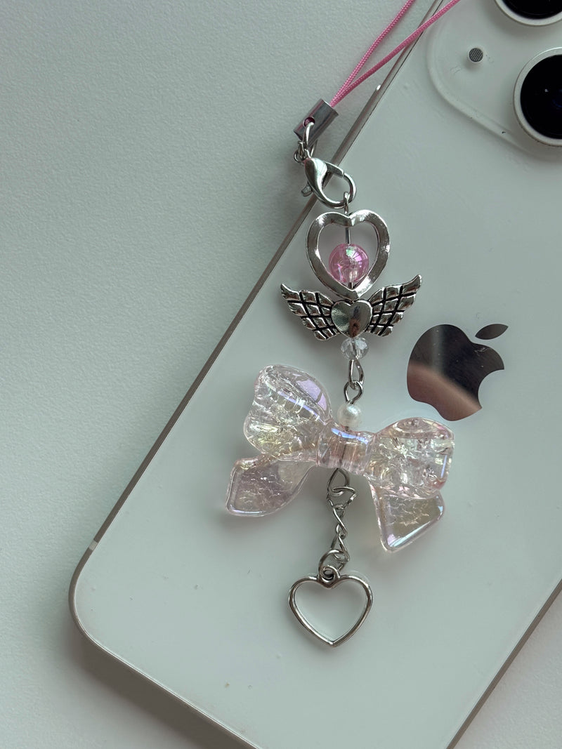 PINK SILVER WING KEY CHAIN