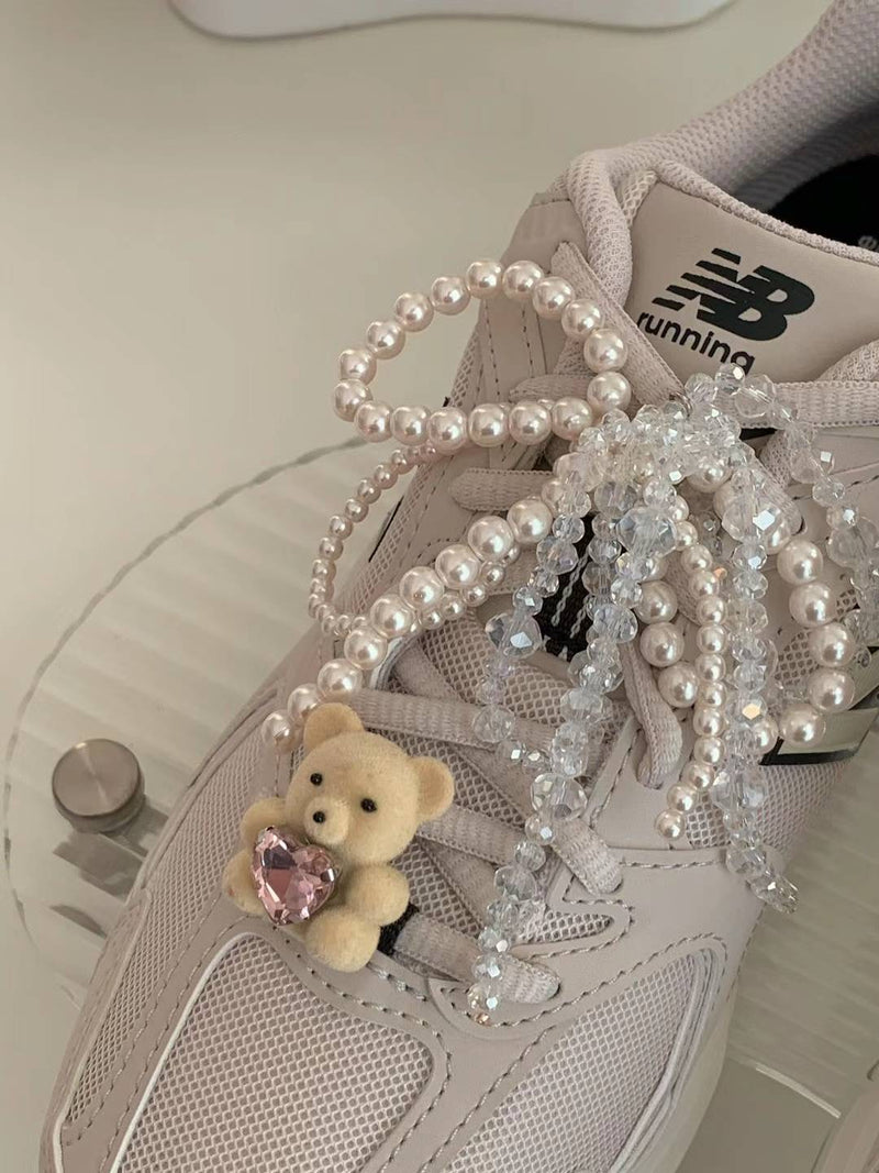 PEARL BIG RIBBON SHOES CHARM