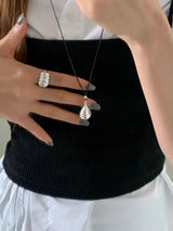 BOLD DROP LEATHER NECKLACE