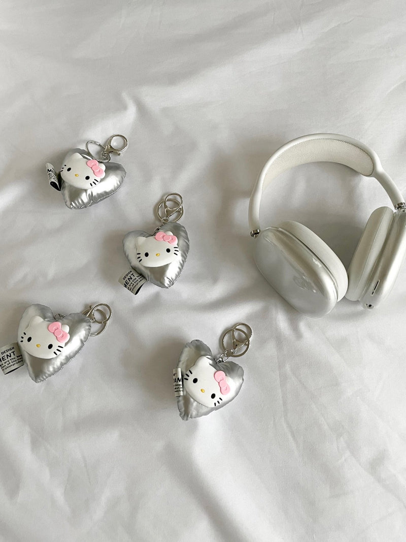 SILVER CAR RIBBON KEY RING