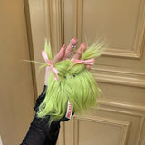 FURRY RIBBON KEY RING & BAG CHARM