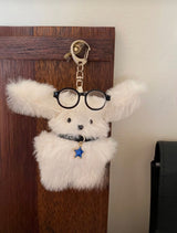 FLUFFY GLASSES KEY RING & BAG CHARM