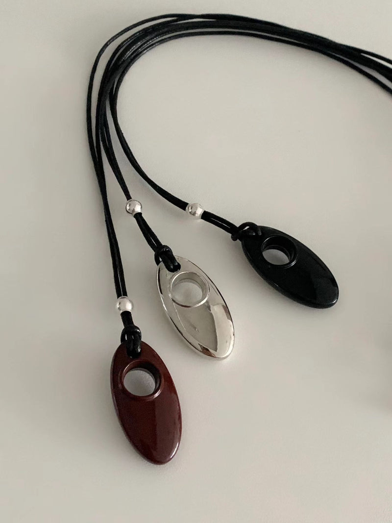 HOLLOW STONE LONG NECKLACE