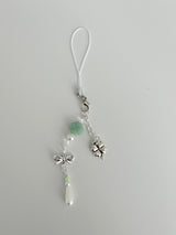 GREEN SILVER CLOVER KEY CHAIN